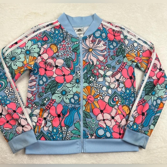 adidas Other - ADIDAS - Girls Size L/14 Floral  Tricot Bomber Jacket - NWOT
